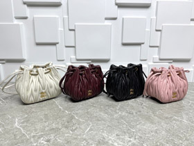 Miu Miu new pleated drawstring bucket bag-5810  